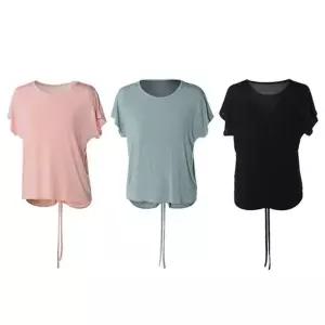 뒷면 메쉬 스트링 투웨이 요가 반팔 1P 운동복 티셔츠-WFIYWN5