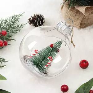 Jdt 스노우 투명 장식볼 12cm 지팡이트리액세서리 소품 트리볼 크리스마스 악세사리