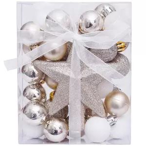 크리스마스 트리 장식볼 세트 30p 8종 화이트골드소품 오너먼트 트리볼 장식품 인형 용품 성탄