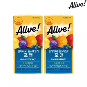 [공식 판매처] 얼라이브 원스데일리 멀티비타민 포 맨 60정 2병