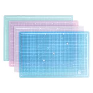[현대오피스] 컬러투명 컷팅매트 HOM-A3 최고급PVC 데스크매트 그린, 회색, 블루 택1