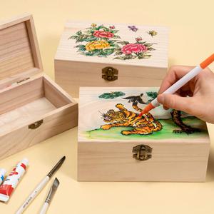 [문구티쳐] 민화샵 나무보석함(중) 보석함 나무공예 원목 DIY 보석함 다용도 정리함/수납함/액세서리함