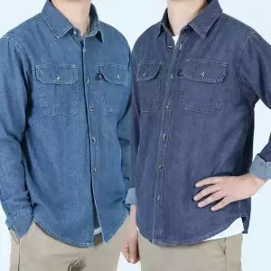 봄 여름 가을 청난방 청남방 남성 데님 셔츠 작업복 남자 등산복 상의 작업복 티셔츠 등산티 긴팔 워크 셔켓 용접복 빅사이즈