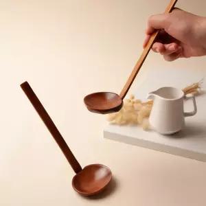 일본 가정식 옻칠 나무 우드 캠핑 라면 라멘 우동 나베 미니 국자