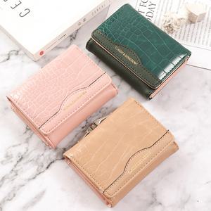 여자 여성 세련된 중년 가죽 카드 똑딱이 3단지갑 여성지갑 여성반지갑