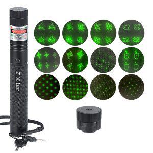 별지그린 무선 고출력 레이져포인터 프리젠터 Hunting 532nm 5mw 녹색 빨간색 시야 303 포인터 펜 조정 가