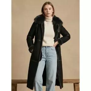 [리오벨] 폭스 카라 하이넥 무스탕