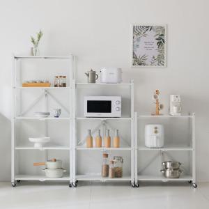 무브 접이식 수납 선반 철재 벽걸이 다용도실 팬트리 베란다 주방 시스템 랙 3단 4단 5단 선반