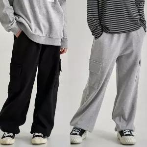 [보리보리/모데쯔]주니어 봄 루즈핏 카고 와이드 조거 바지 10대 초등학생