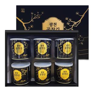 설 명절특선 최고급 국산 광천곱창김 6캔 선물세트 단체선물