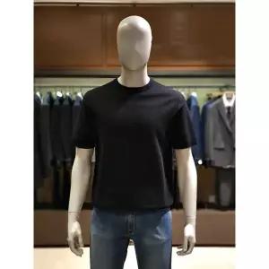 갤러리아 킨록 C/P 조직 반팔 라운드 니트 블랙 (THY81)