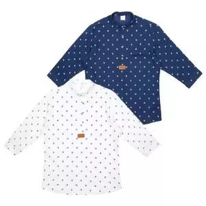 [셀러허브][라일리] Rly 마린패턴 헨리넥 남자7부남방 (S10097137)