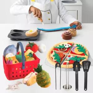 이케아 역활 소꿉 놀이 피크닉 캠핑 소풍 음식 야채 과일 피자 롤케이크 모형 장난감 세트