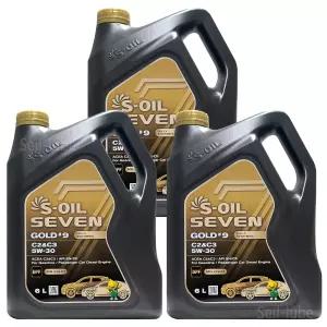 에스오일 세븐 골드 9 C2&C3 5W30 6L x 3개 1박스 가솔린 디젤 겸용 100% 합성 엔진오일