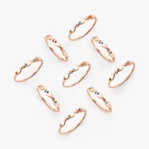 [비앤비골드] 하나뿐인 나만의 행운반지 18K 세마리 물고기 3큐빅 탄생석 커스텀 반지