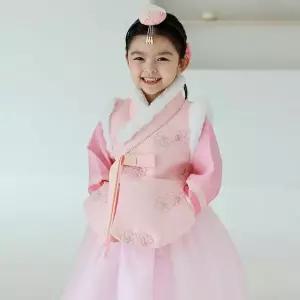 [보리보리/하랑한복]하랑한복 영롱랑-분홍 여아 털조끼