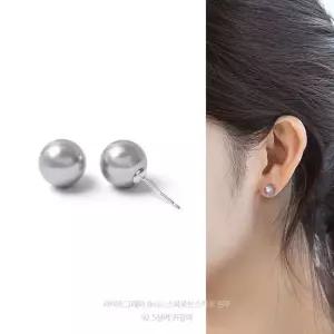 8mm 라이트 그레이 오스트리아 크리스탈 제작 진주 92.5실버 귀