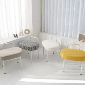 오드 1인 스툴 패브릭 타원형 카페 샵 모던 디자인 화장대 보조의자