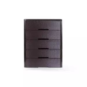 수납서랍장 다크브라운 소품함 공간활용 5단 라탄 거 (WFGU4KO)
