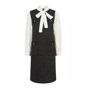 (레코브) 배색 트위드 타이 원피스(LG61C4OP510X)
