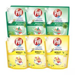 프릴 베이킹소다 레몬, 3개 + 허브 리필, 1L, 3개