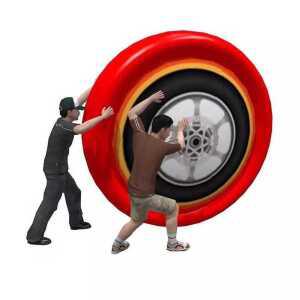 바퀴 굴리기 에어바운스 타이어 대형 운동회 체육대회 풍선 튜브 게임