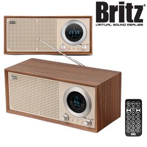 브리츠 BA-HMK31 Plus 블루투스 스피커 16W 라디오 알람 시계 카페 인테리어 레트로 USB TF카드 재생