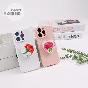 [클레이피아]보석십자수 카네이션 그립 톡 스마트톡 만들기 어버이날 스승의날 선물