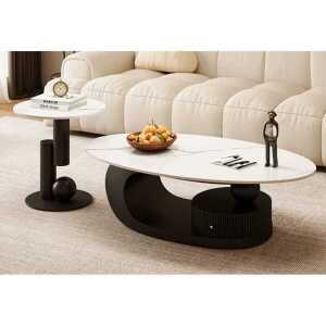 세라믹 쇼파 테이블 거실 템바보드 타원형 대리석 좌식 탁자