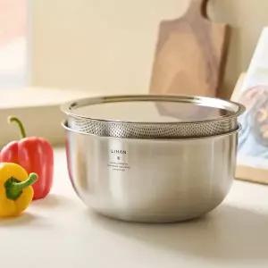 [리한]한국도자기리빙 리한 본 스텐 믹싱볼 채반 커버 3P 세트 24cm