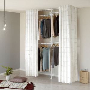 왕자 화이트 드레스룸 3P 행거 화이트모노커튼 옷걸이 옷장 863-2 