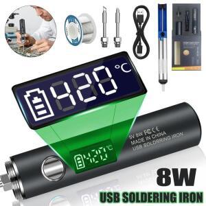 8W USB 무선 납땜 펜 리튬 배터리 인두 5V 휴대용 충전식 온도 제어 DIY 용접 장비
