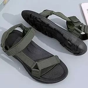 남자 여름 캠핑 룩 공항 패션 여행 코디 스트랩 샌들-WFD60D3
