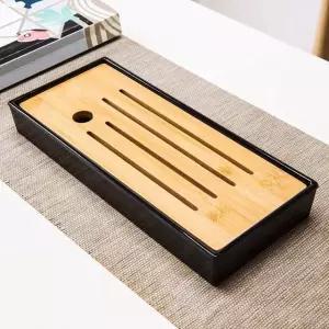 차판 28x12cm 블랙 도구 녹차 네모 다도 (WFHN77Y)