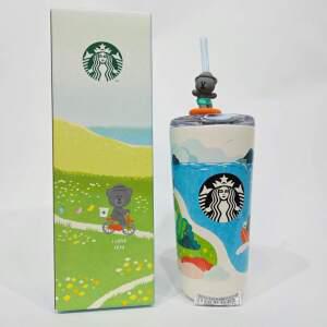 스타벅스 SS 제주 조이 콜드컵 473ml 각인 빨대 곰돌이 텀블러