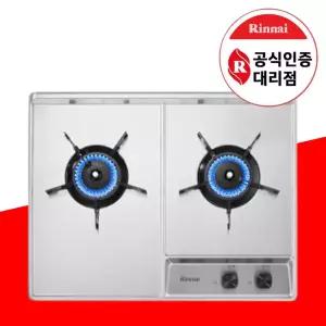 린나이 빌트인 가스레인지 2구 매립형 가스쿡탑 실버