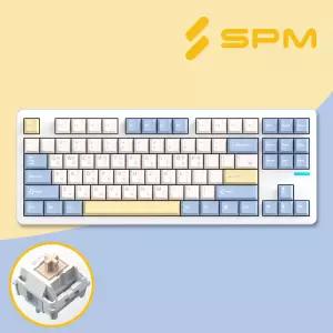 SPM PL87W 텐키리스 무선 기계식 키보드 베이비블루 저소음 목새축