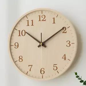 플라이토 자작나무 무소음 벽시계 아날로그 원형 초침 거실 사무실 벽걸이 시계 이사 개업 선물 29cm