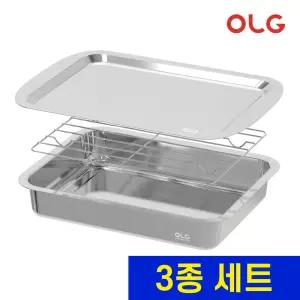 올지 셀렉트 스텐 밧드 트레이 3종세트 SUS 304 바트 사각 레스팅 스테인레스 용기 반찬 통 무연마