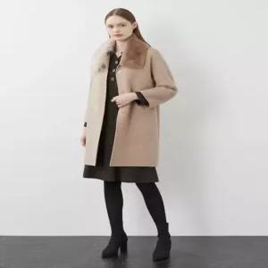 [올리비아로렌] 폭스퍼 카라 탈부착  핸드메이드코트VOPEA3WA411