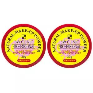 3W 내추럴 파우더 30gx2개 (21호 라이트베이지) /빨간 통/메이크업