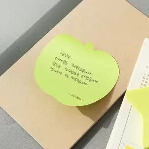 사과 프린텍 포스트잇 노트 모양 스티키 50매 모양포스트잇 스티키노트 점착메모지