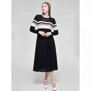 [하프클럽/레코브](레코브) 니트 배색 허리스트링 원피스(LC31CXOP567X)