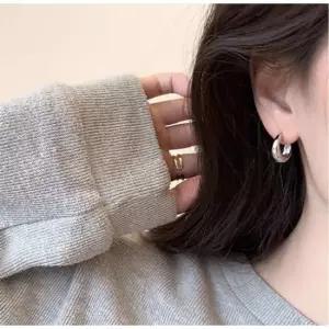 아르니 베이직 물방울 원터치 링 귀걸이 실버 은침 은귀걸이 여성귀걸이 한쌍 e011