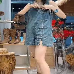 여성여름점프수트 반팔 민소매 시원한 착용감 얇고 편안한 여름바지 스타일 캐주얼한 외출용 핏 여성반바지