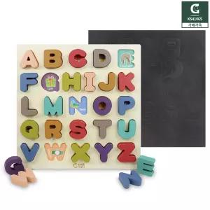 톡톡 알파벳 원목퍼즐 영어 대문자+자석판 세트 유아 영어기초 ABC 학습 엄마표 가베