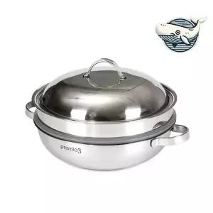 고급 올스텐 통삼중 찜솥 28cm 다용도 통삼중전골냄비 인덕션냄비