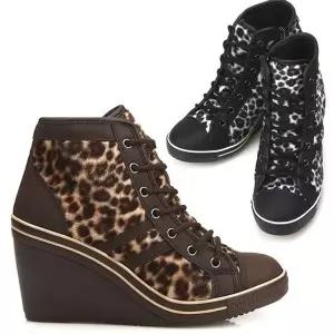 여성 호피통굽 웨지직장인 구두 7cm WFGS26U