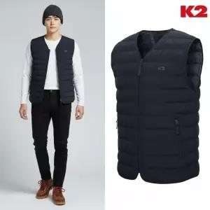 [백화점 출고] K2 조끼 패딩 남자 부스트 베스트 다크 네이비 V넥 넥리스 경량