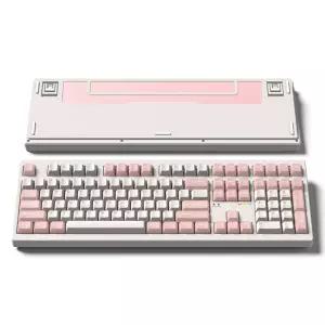 FL-ESPORTS NX108 유무선 블루투스 풀배열 기계식 키보드 크림 핑크 저소음 파도축
